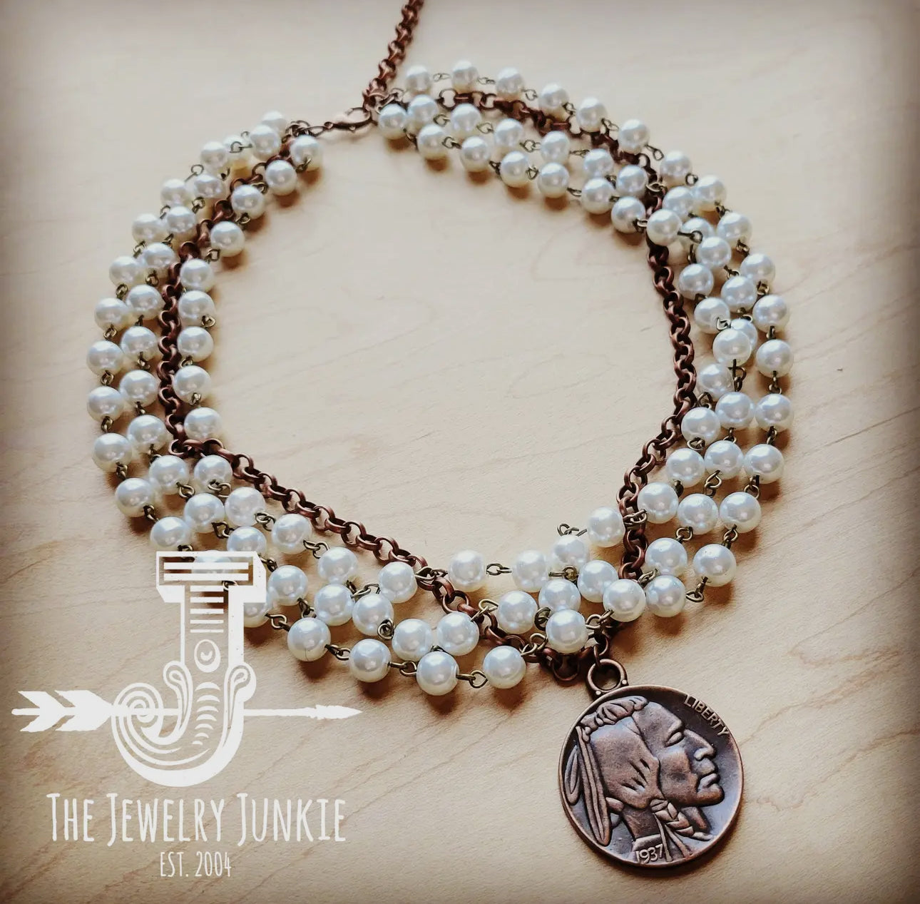 Buffalo Nickel Beaded Necklace