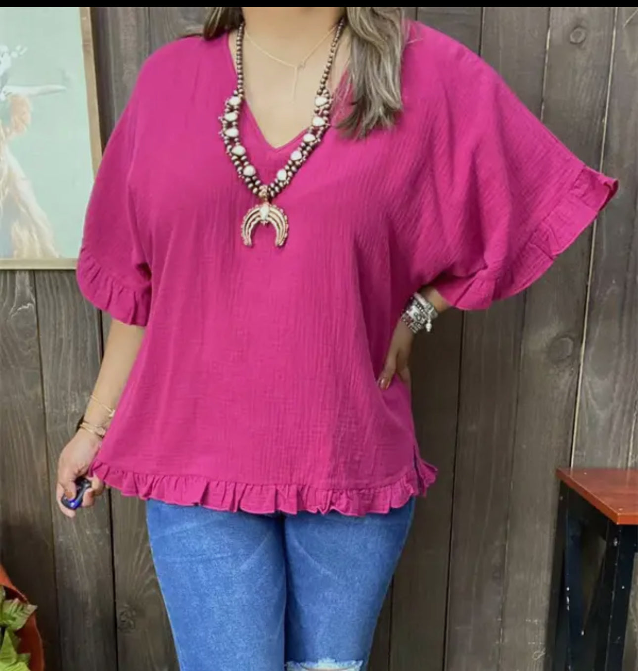Plum Comfy Ruffle Top