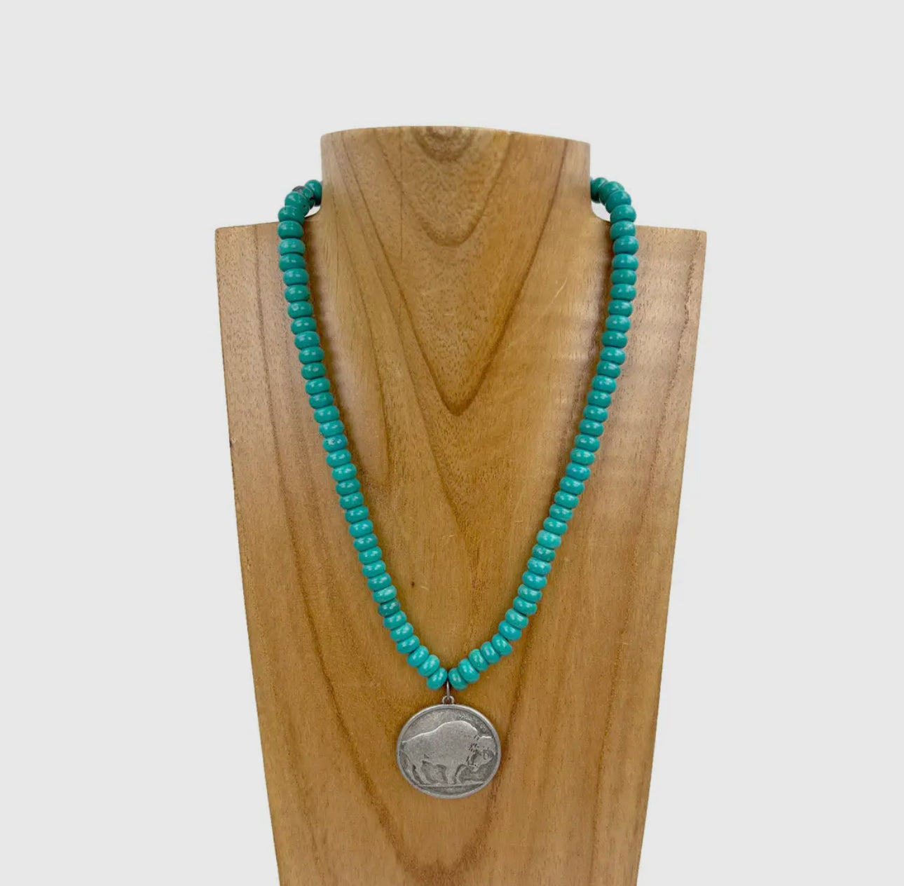 Green Stone Buffalo Necklace