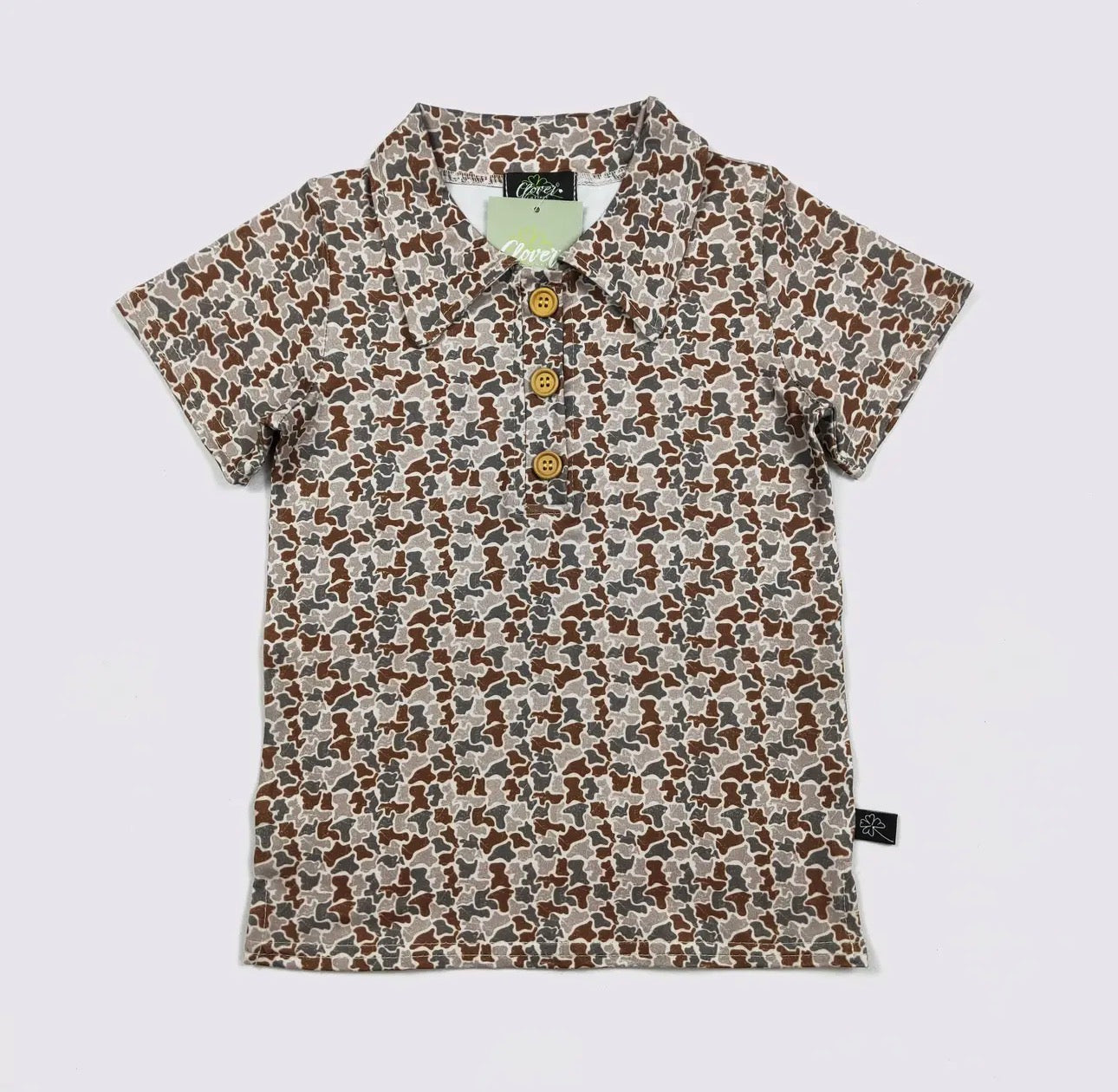 Distressed Camo Polo shirt