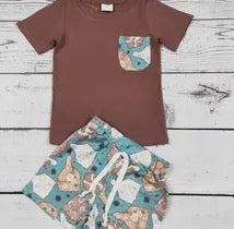Cattle Tag Shorts Set