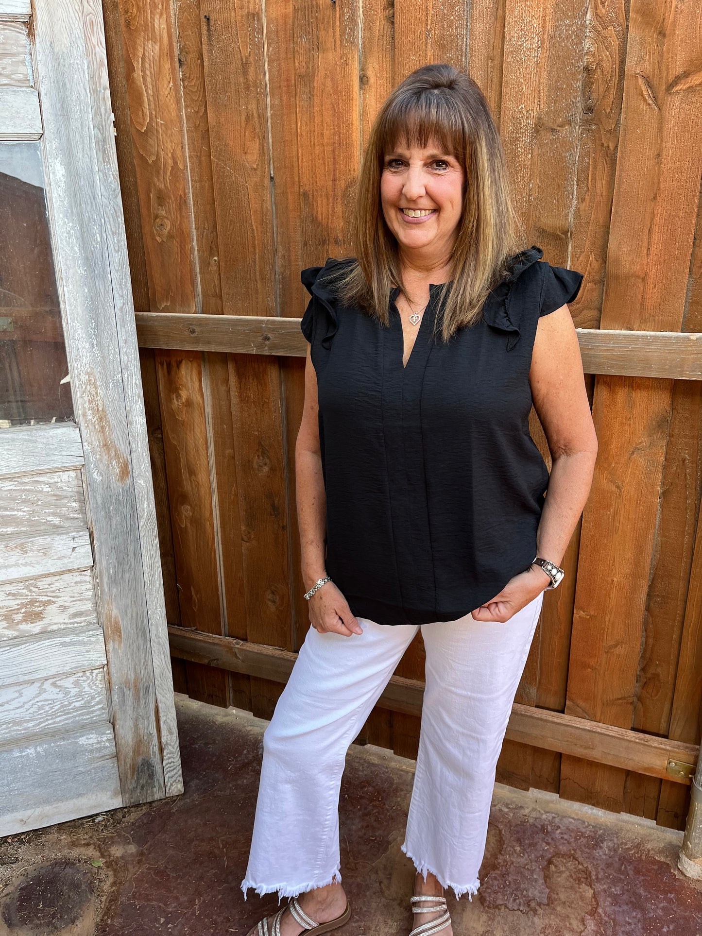 Midnight Matador Ruffle Sleeve Top