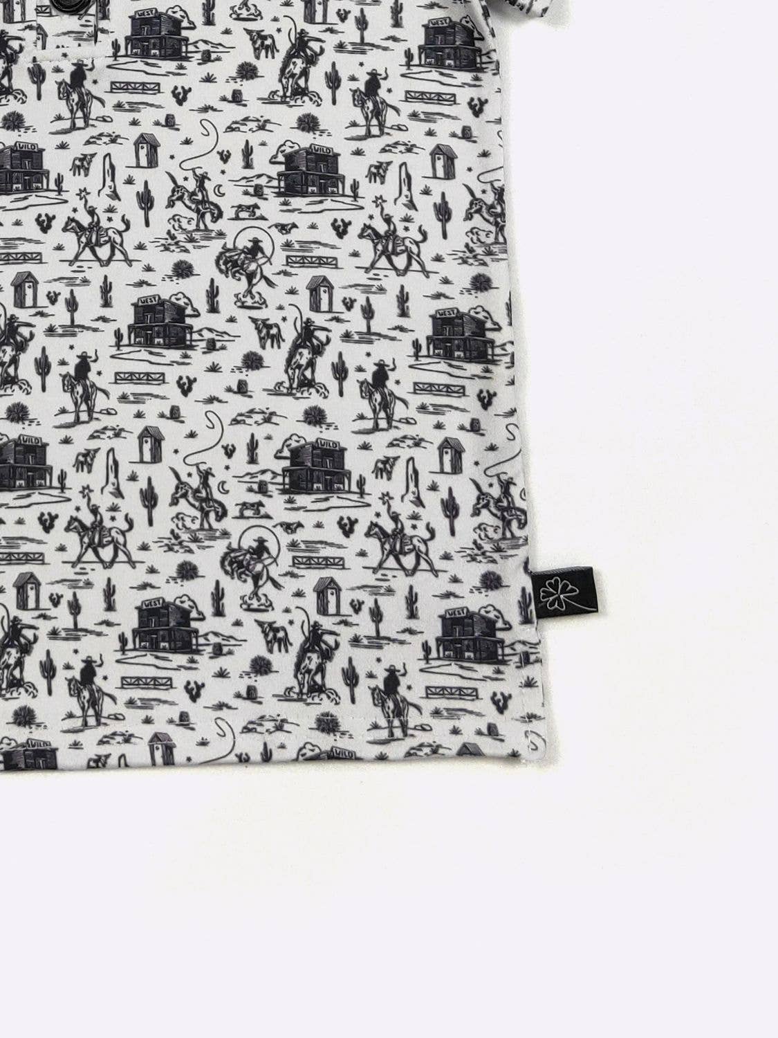 Black & White Western Boy Collar Shirt