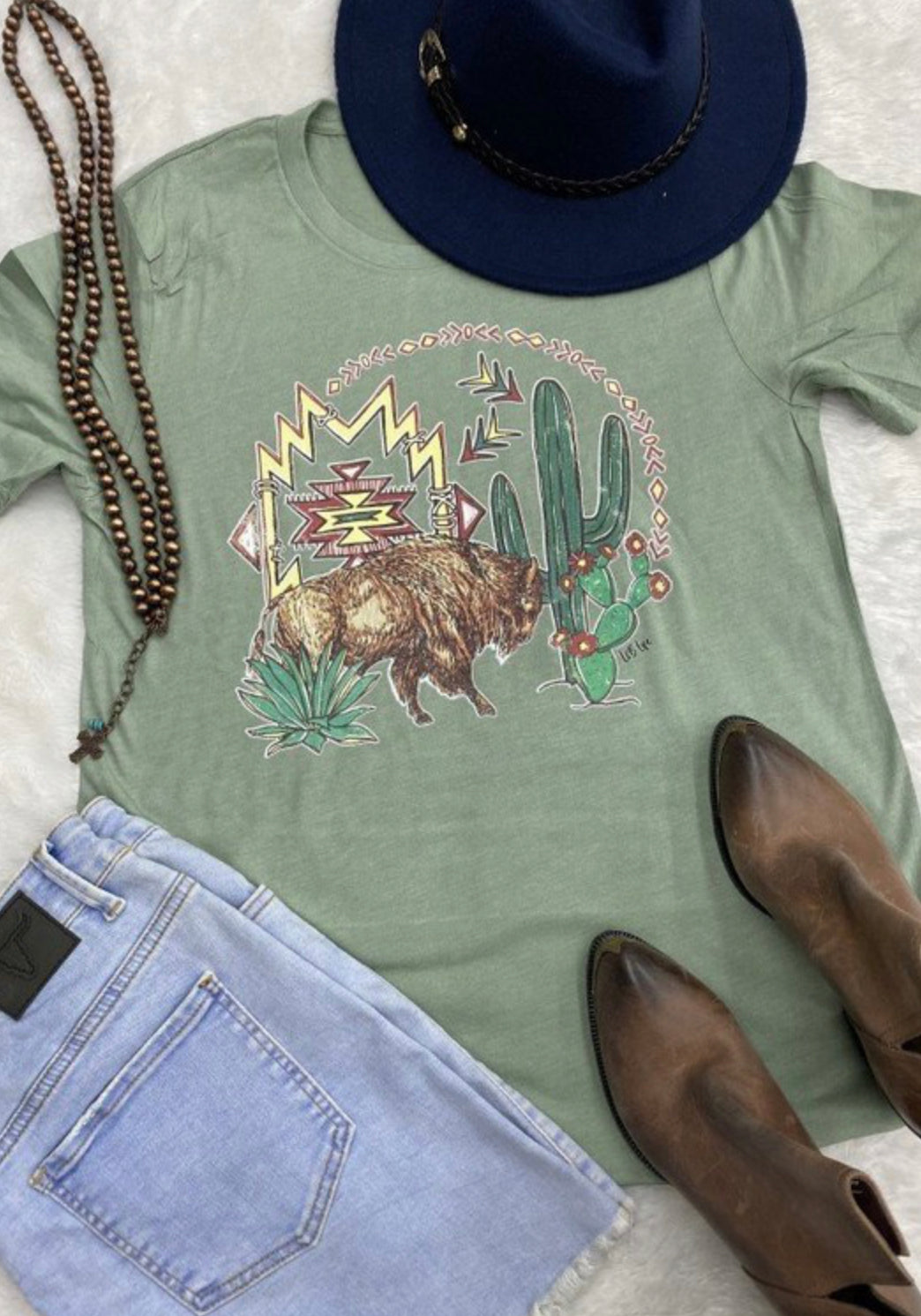 Aztec Bison Tee