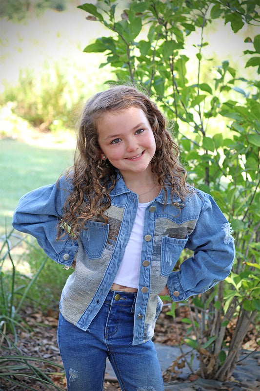 Kids Aztec Denim Jacket