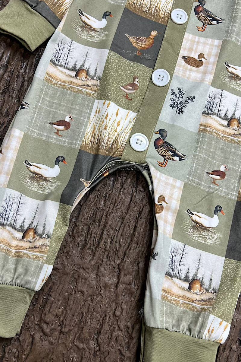 Duck patchwork printed baby romper. LR0425-12 AMY