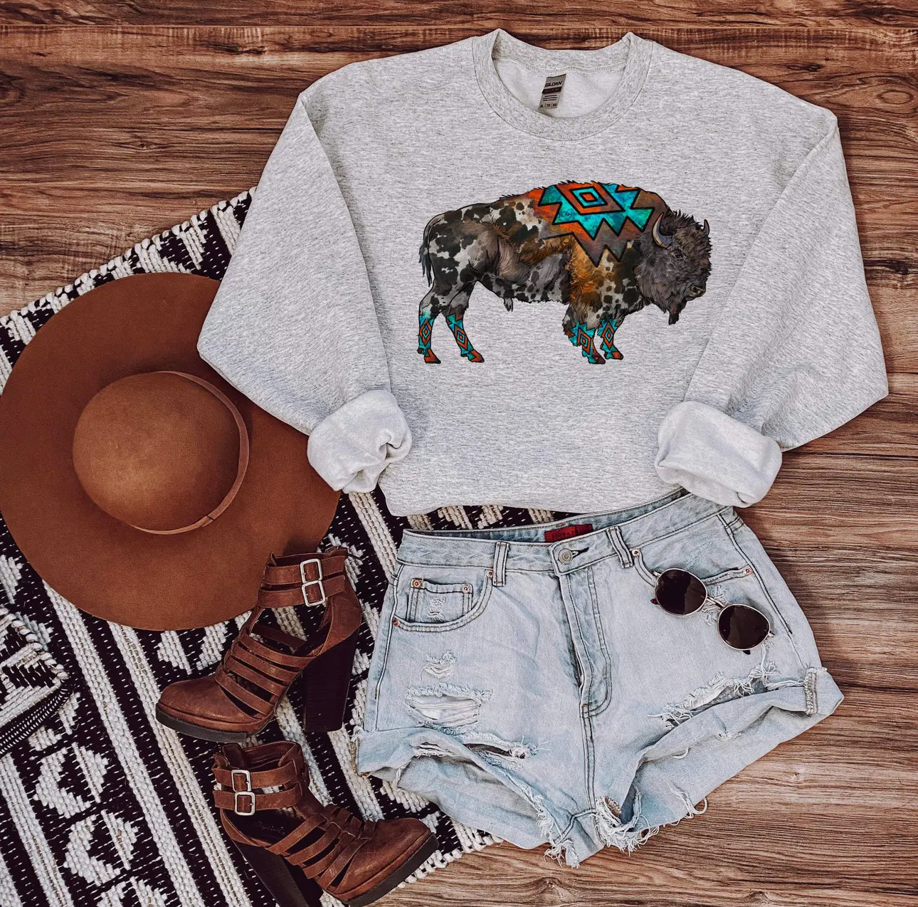 Turquoise Buffalo Sweatshirt