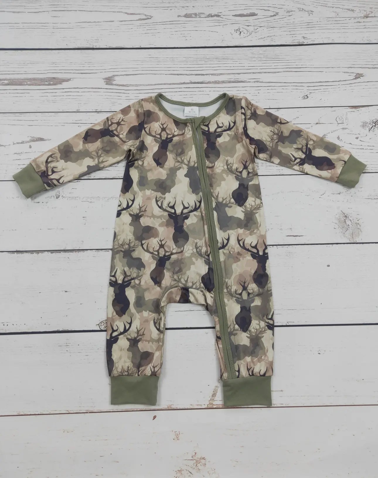 Deer Camo Zip Romper