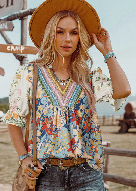 Crochet Floral Blouse