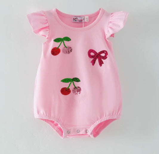 Cherry Sequins Baby Romper