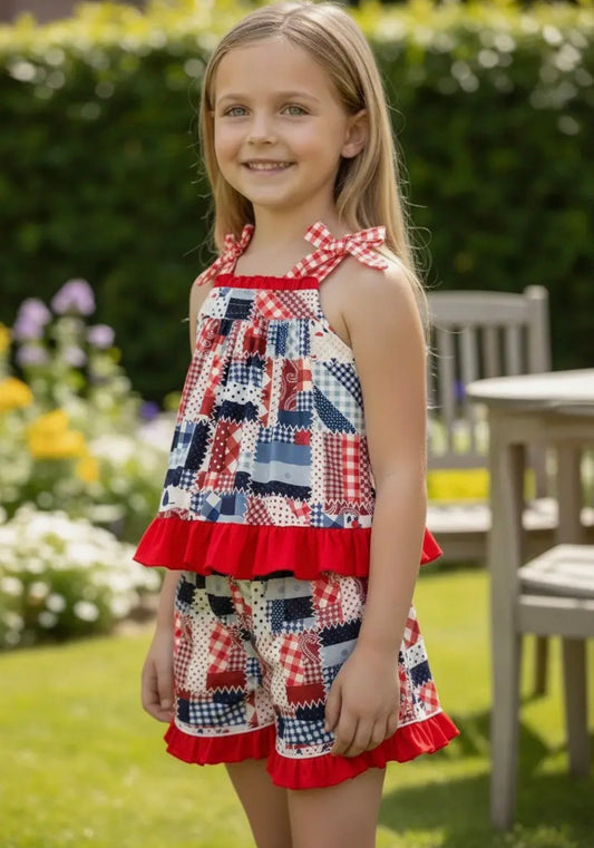 Patriotic Patch Short Set