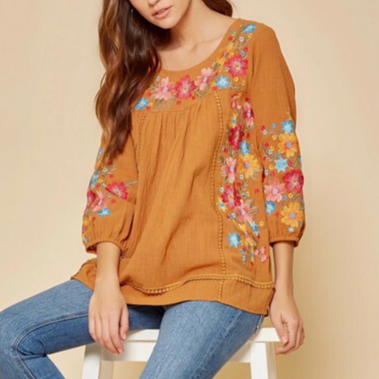 Marigold Floral Top